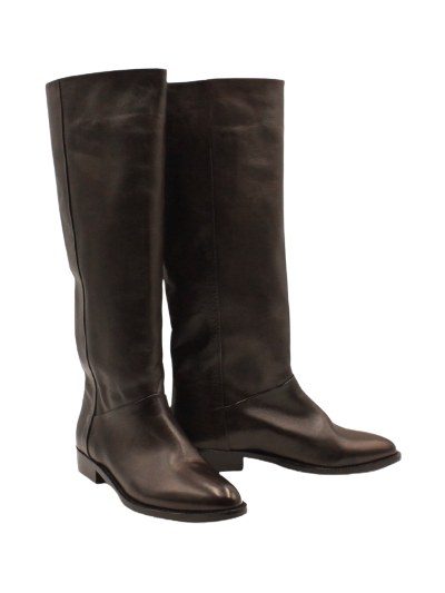 Niche riding boot in dark brown leather